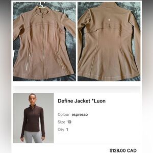 Lululemon Define Jacket Luon ESPRESSO